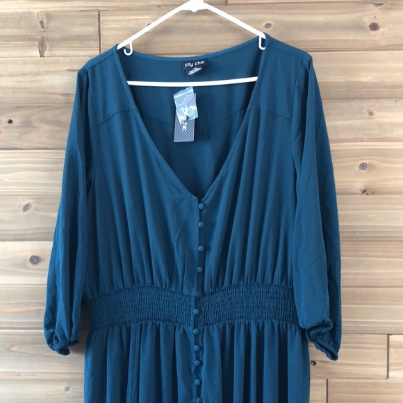 NWT City Chic Maxi Desire Dress in Jade Size 20 - Picture 3 of 7